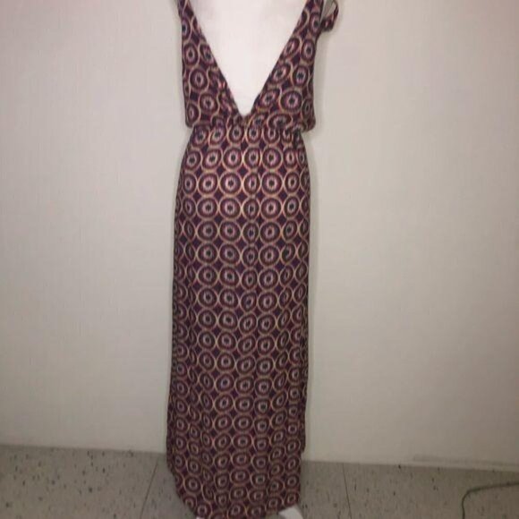 Tiare Hawaii Dress One Size OSFM Womens High Low Pink Gray Elastic Waist Straps - Picture 2 of 15